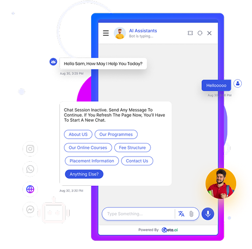 Engage visitors chat interface